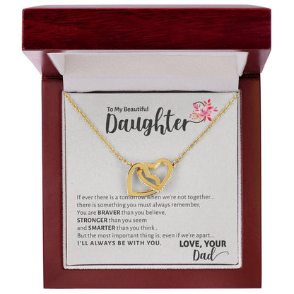 To My Beautiful Daughter - I'Ll Always Be With You Interlocking Hearts Necklace