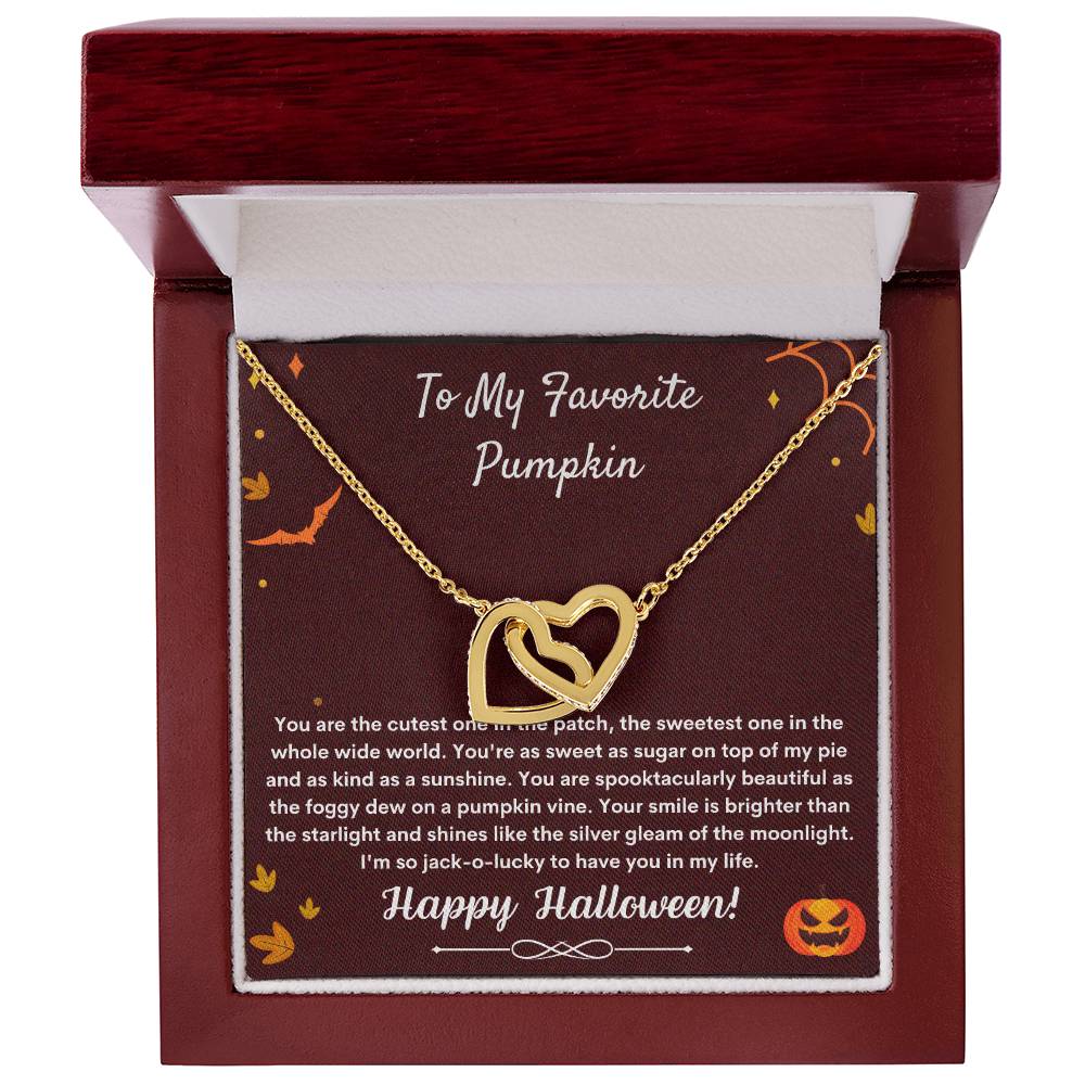 To My Favorite Pumpkin - Happy Halloween - Necklace Interlocking Hearts Necklace