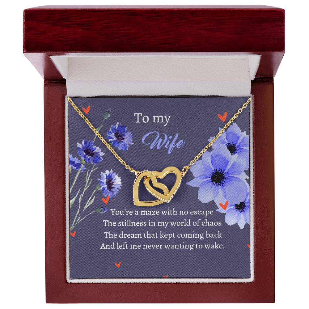 To My Wife - Escape World Dream - Necklace Interlocking Hearts Necklace
