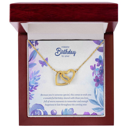 Birthday Edition Wonderful Birthday With Full Of Love! - Interlocking Hearts Necklace