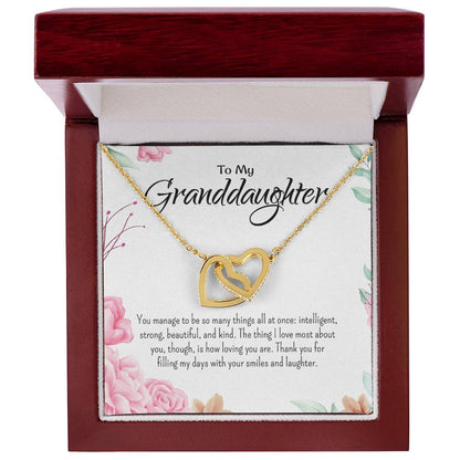 Interlocking Hearts Necklace For Granddaughter