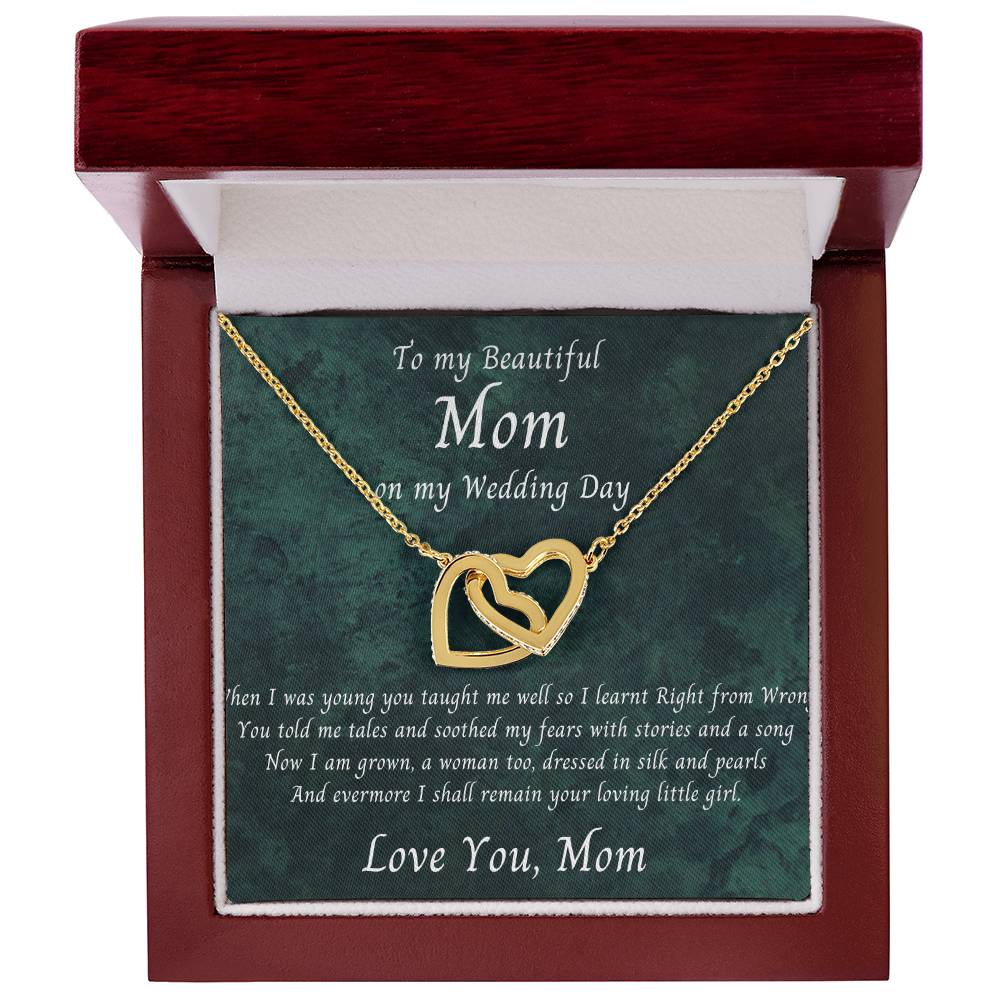 Mom Wedding Gift Bride To Mom Gift Daughter To Mother Wedding Gift Interlocking Hearts Necklace
