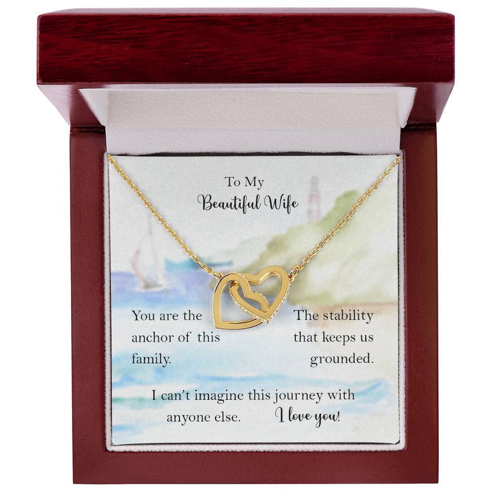 My Wife Anchor Of Our Family Interlocked Hearts Necklace From Husband Interlocking Hearts Necklace