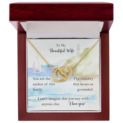 My Wife Anchor Of Our Family Interlocked Hearts Necklace From Husband Interlocking Hearts Necklace