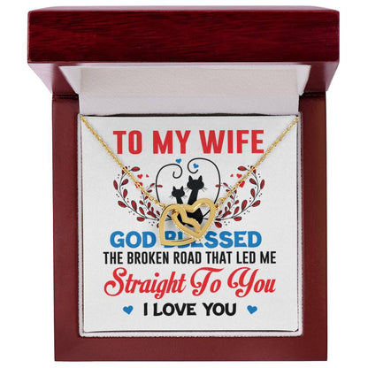 To My Wife Interlocking Hearts Necklace
