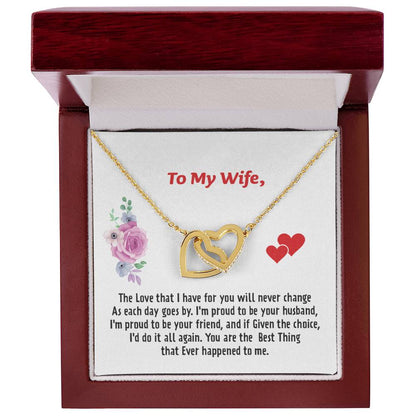 Gift For Wife - Interlocking Heart Necklace Interlocking Hearts Necklace