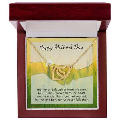 To My Mother - Interlocked Heart Mother Daughter Necklace - Gift For Mom From Daughter - Best Mother'S Day Present Birthday Gift Interlocking Hearts Necklace