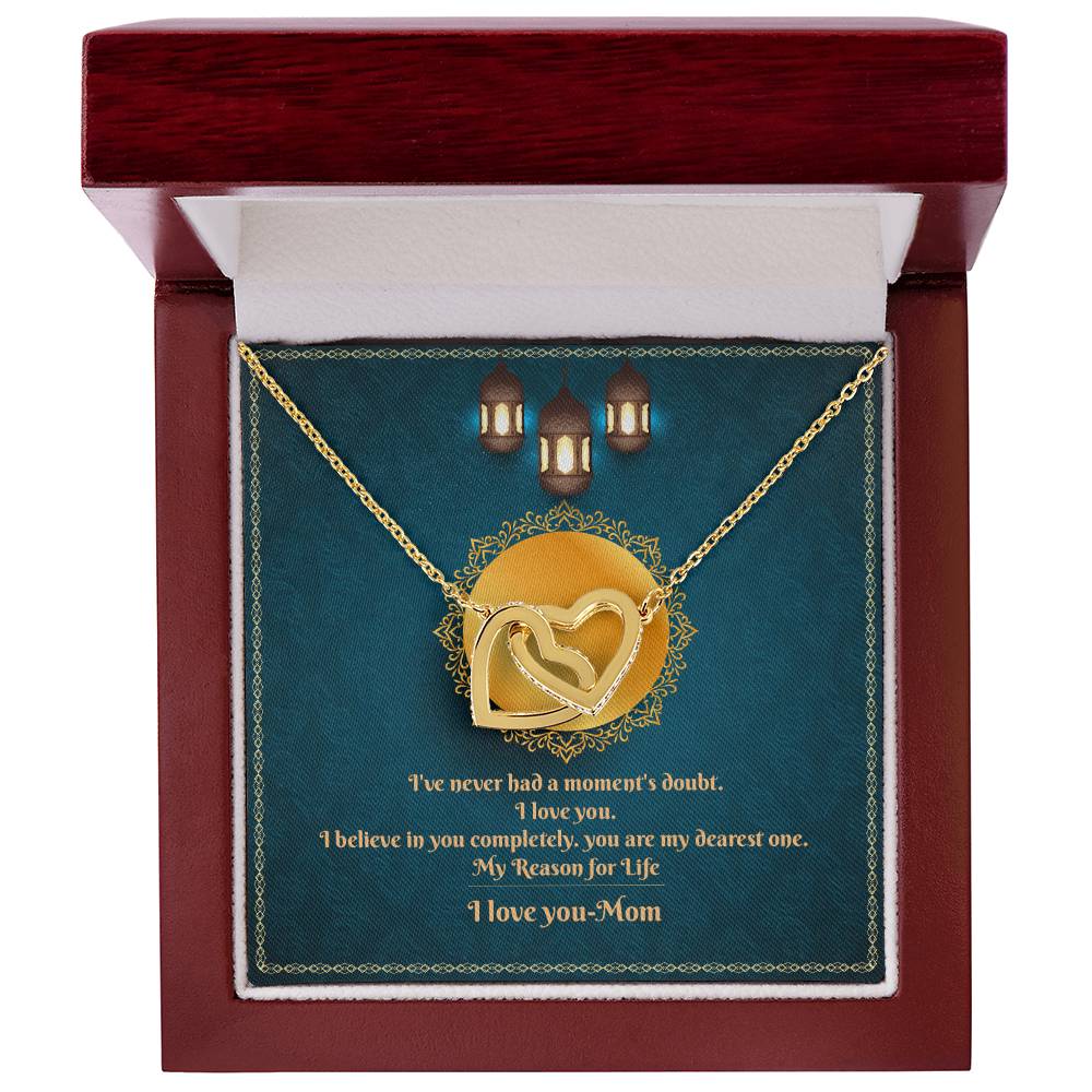 Mom Personalized Gift Interlocking Hearts Necklace