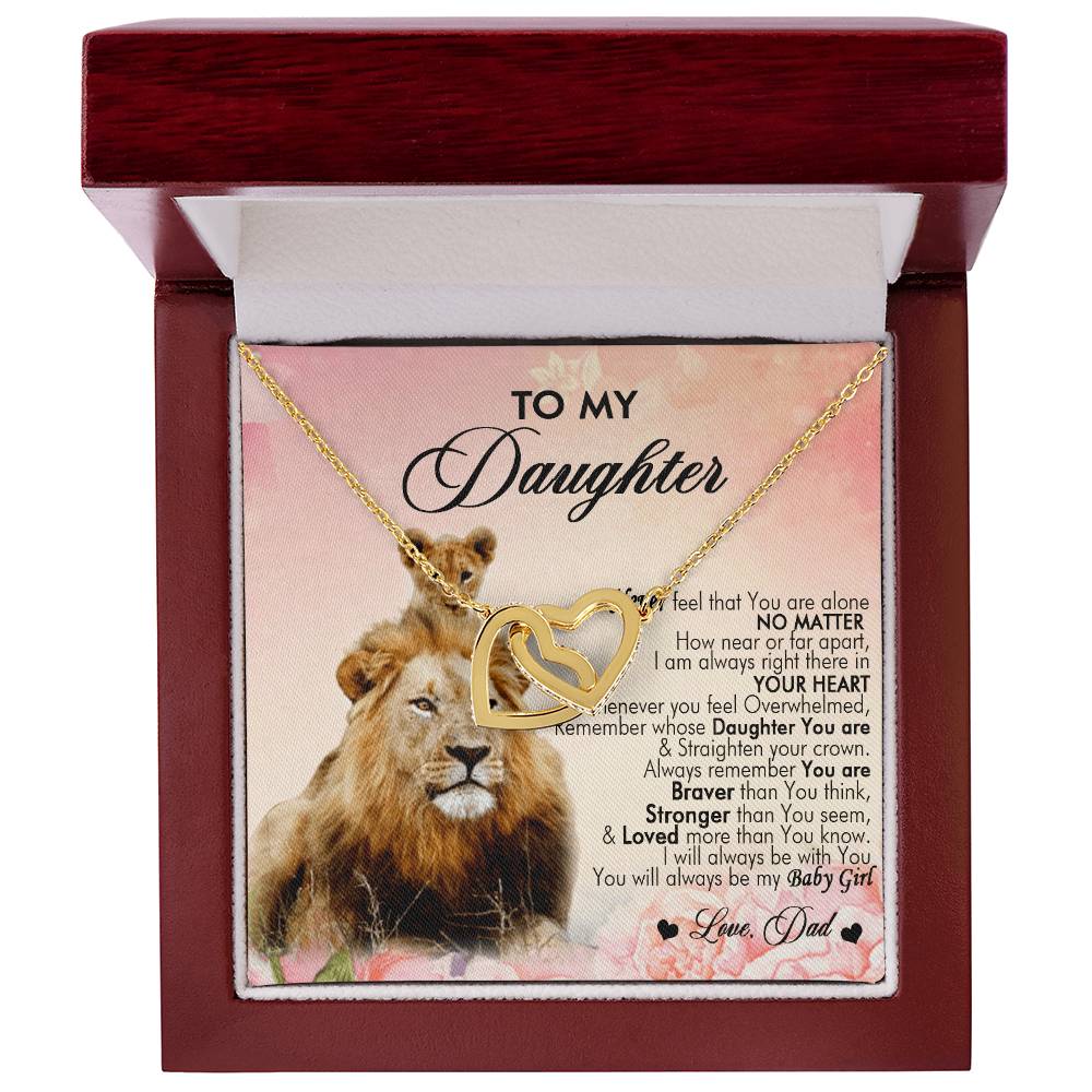 To My Daughter Interlocking Hearts Necklace