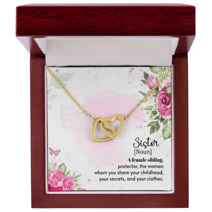 A Female Sibling - Interlocking Hearts Necklace