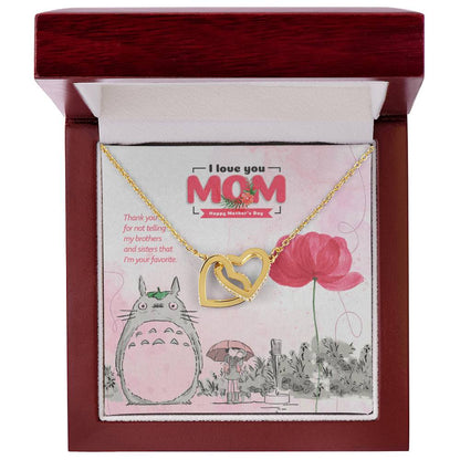 I Love You Mom Interlocked Hearts Necklace Tm2V9 Interlocking Hearts Necklace