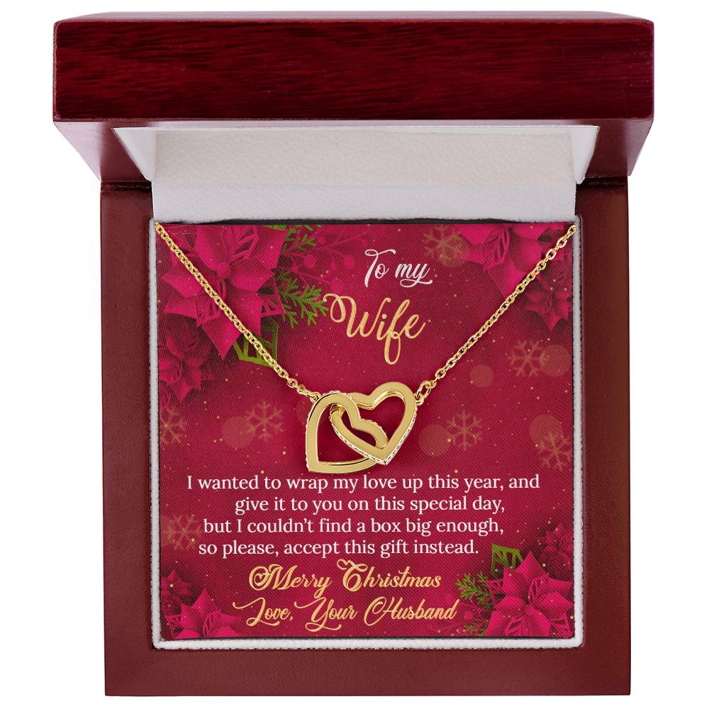 Merry Christmas To My Wife - Interlocking Hearts Interlocking Hearts Necklace