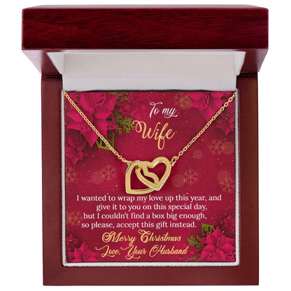 Merry Christmas To My Wife - Interlocking Hearts Interlocking Hearts Necklace