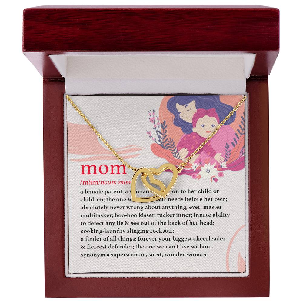 Gift For Mothers - Mom Is - The Interlocking Heart Necklace Interlocking Hearts Necklace
