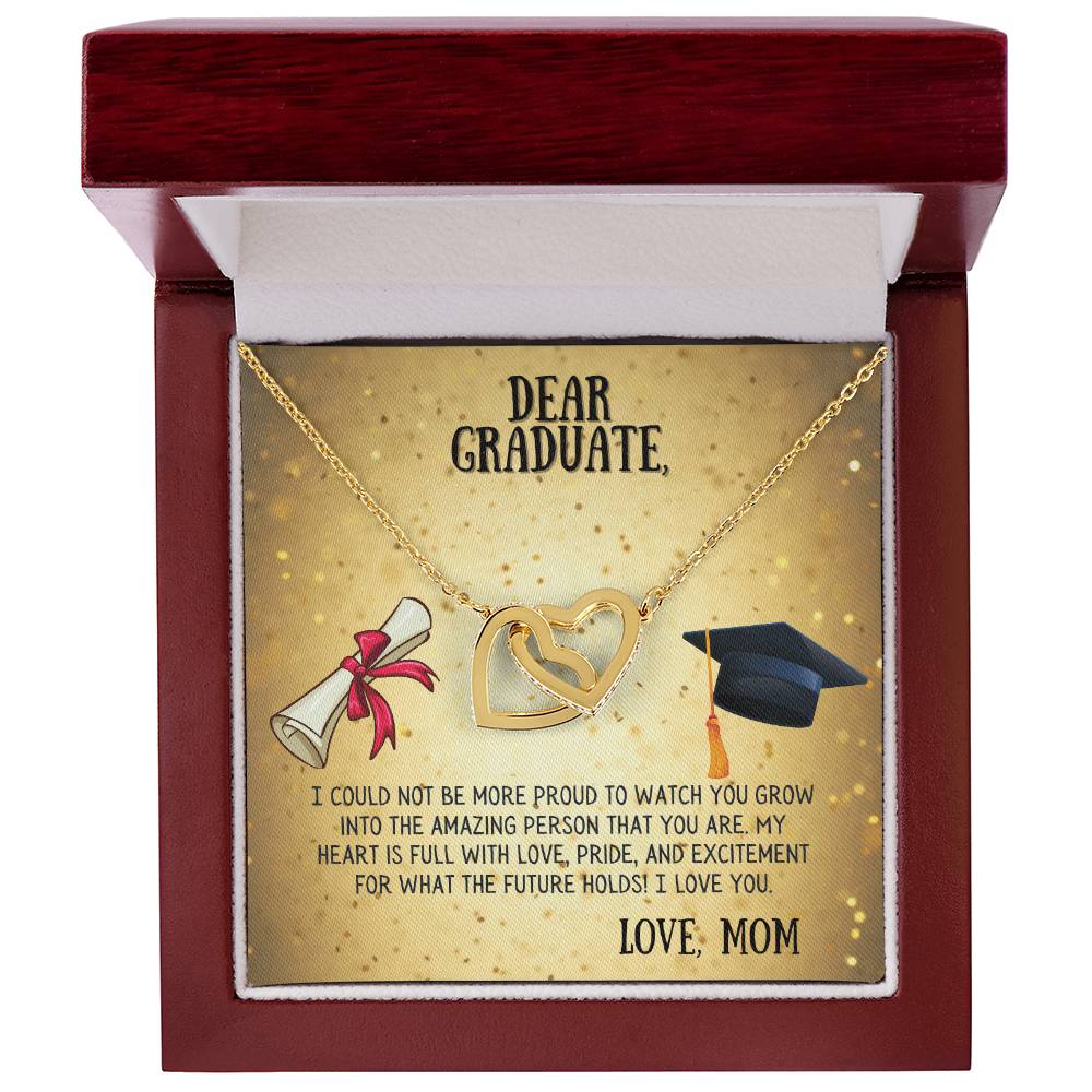 My Dear Graduate Interlocking Hearts Necklace
