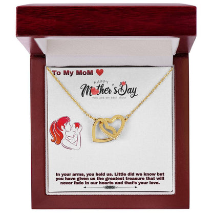 To My Mom Interlocking Hearts Necklace