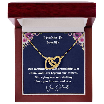 Marrying Was Our Destiny Interlocking Hearts Necklace