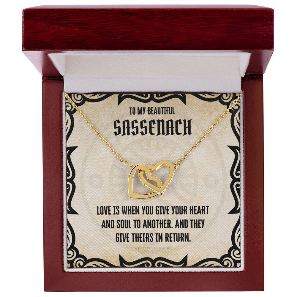 To My Sassenach Outlander Gift Outlander Gift Box Outlander Jewelry Outlander Gift For Wife Outlander Charm Outlander Necklace Interlocking Hearts Necklace