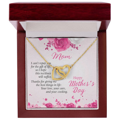 To My Mom Necklace Interlocking Hearts Necklace