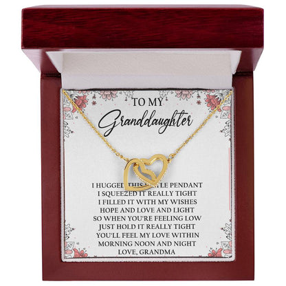 To My Granddaughter Interlocking Hearts Necklace Message Card