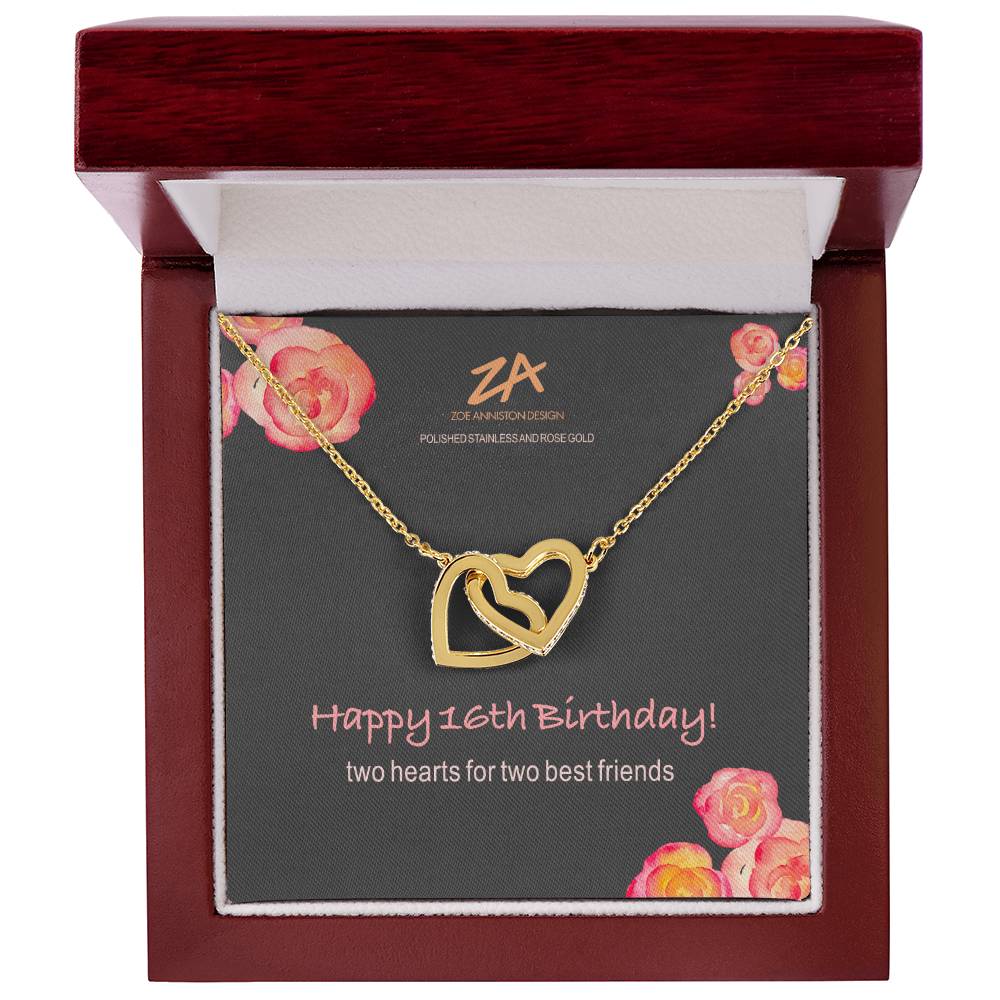 Happy 16Th Birthday! Interlocking Hearts Necklace
