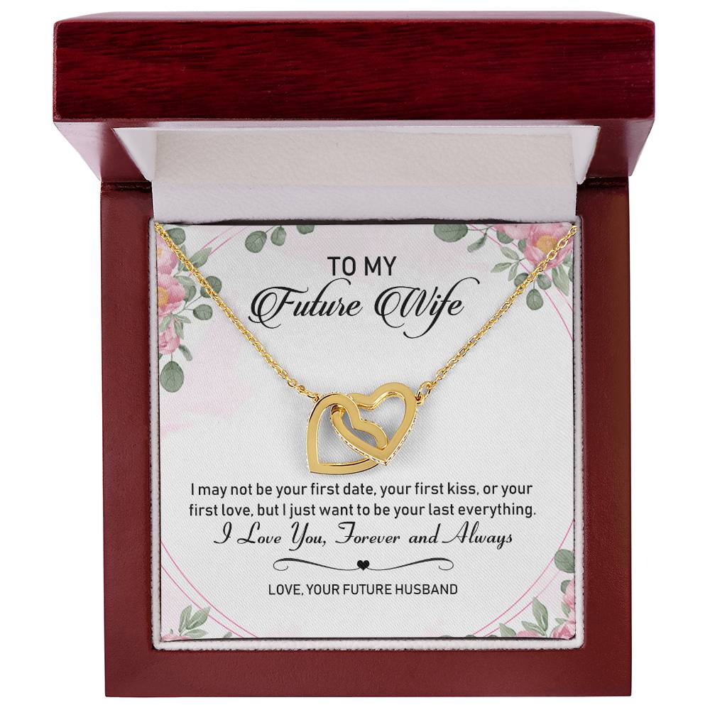 To My Future Wife Interlocking Hearts Necklace Message Card