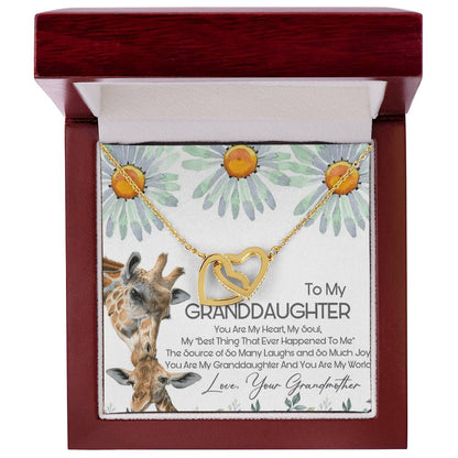 To My Granddaughter Interlocking Hearts Necklace Message Card