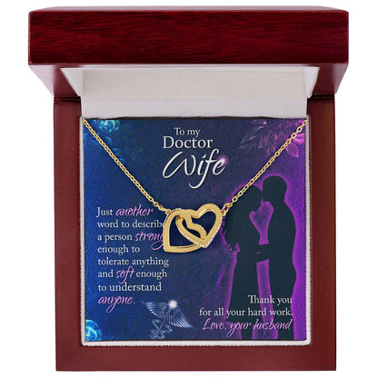 Silver Stethoscope Necklace Gift For Doctor Wife Doctor Wife Gift On Birthday Christmas Valentines Day Anniversary Doctor Gift For Her Interlocking Hearts Necklace