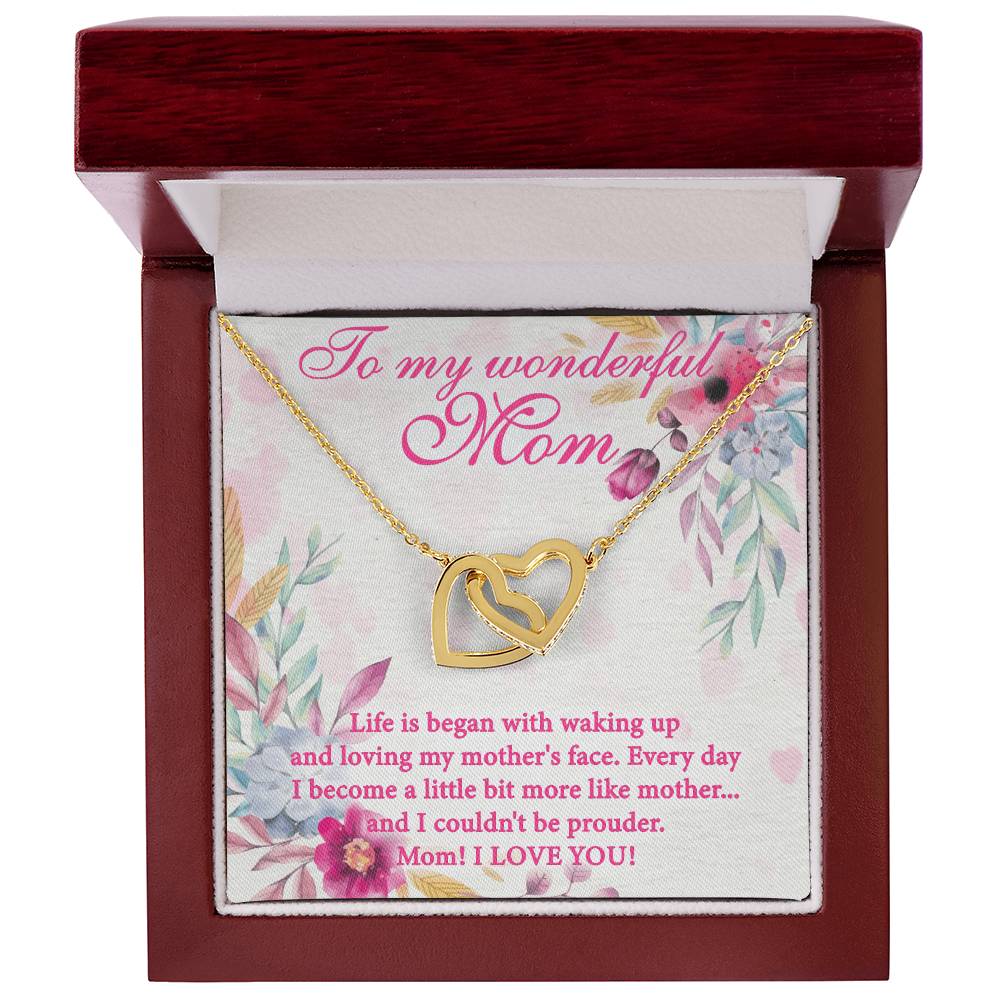 Gift For Mom Interlocking Hearts Necklace From Wonderful Proud Child