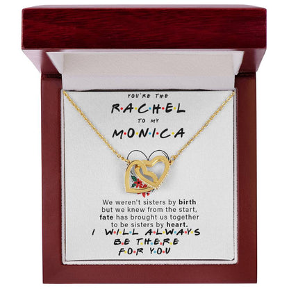To My Best Friend You'Re The Rachel To My Monica Gift For Best Friend Christmas Gift For Best Friend Bff Necklace Friends Tv Show Interlocking Hearts Necklace