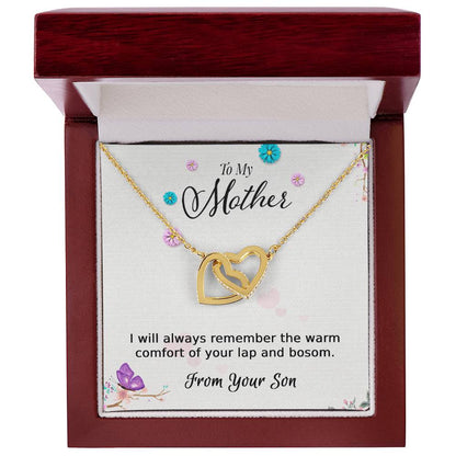 To My Mother - From Your Son - Necklace Interlocking Hearts Necklace