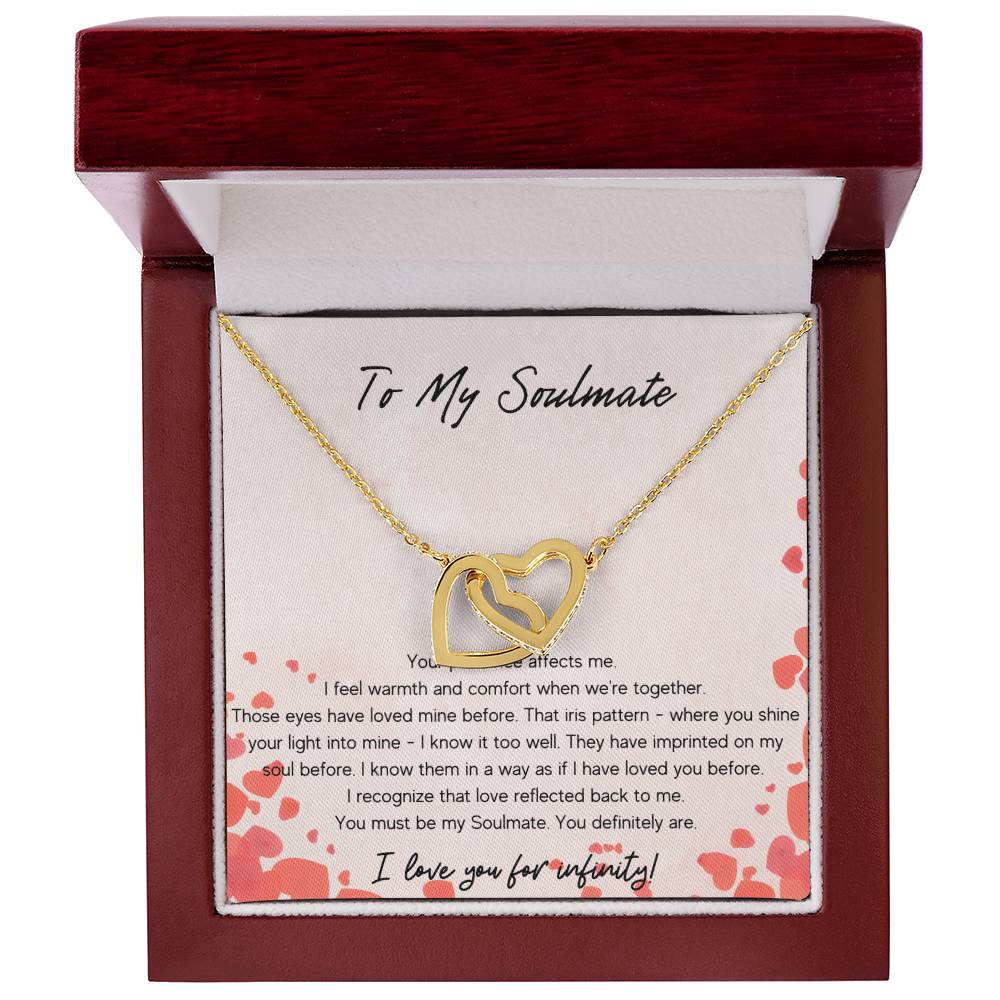 To My Soulmate Interlocking Hearts Necklace