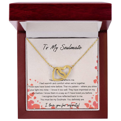To My Soulmate Interlocking Hearts Necklace