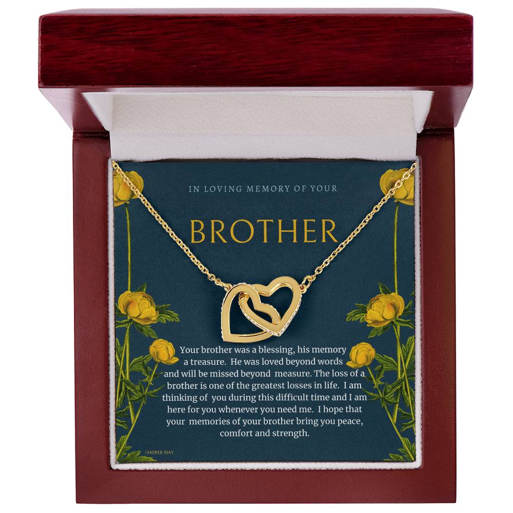 Brother Loss Interlocking Hearts Necklace