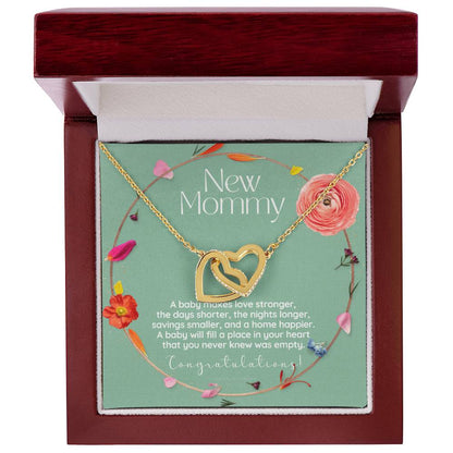 Mom To Be Necklace New Mom Necklace First Time Mom Necklace Pregnancy Gift New Mom Gift New Mommy Gift New Mom Gift Jewelry Interlocking Hearts Necklace