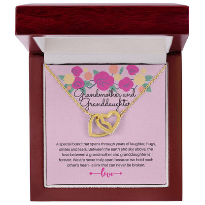 Grandmother And Granddaughter - A Special Bond So Strong It Cannot Be Broken Interlocking Hearts Necklace