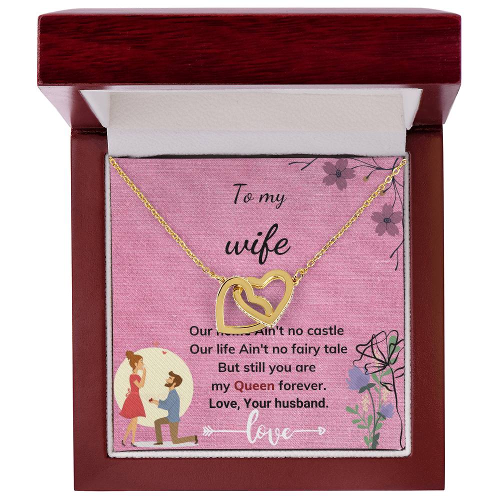 Gift To My Wife Interlocking Hearts Necklace