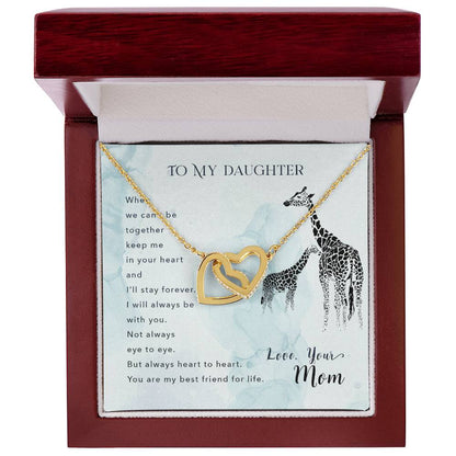 To My Daughter From Mom Interlocking Hearts Necklace Mother To Daughter Gift Birthday Gift To Daughter From Mom Daughter Necklace