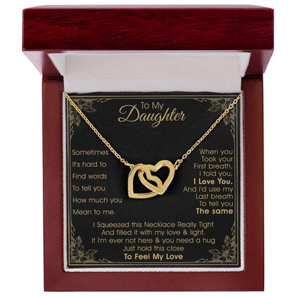 A Gift For Daughter Interlocking Hearts Necklace - Feel My Love