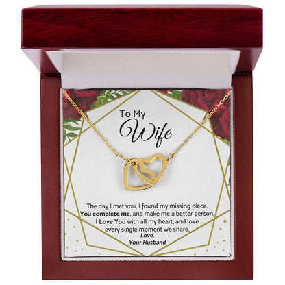 To My Wife - Premium Necklace Interlocking Hearts Necklace