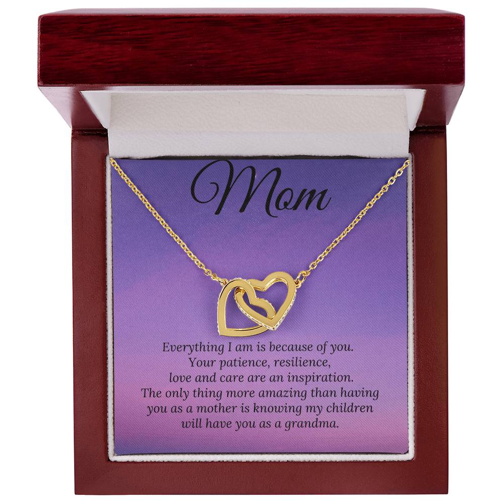 My Children Have You As A Grandma Two Heart Interlocking Hearts Necklace