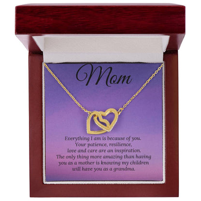My Children Have You As A Grandma Two Heart Interlocking Hearts Necklace