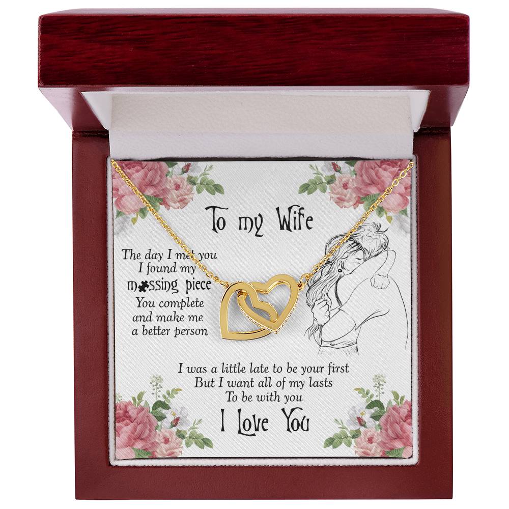 Perfect Gift For Wife Interlocking Hearts Necklace