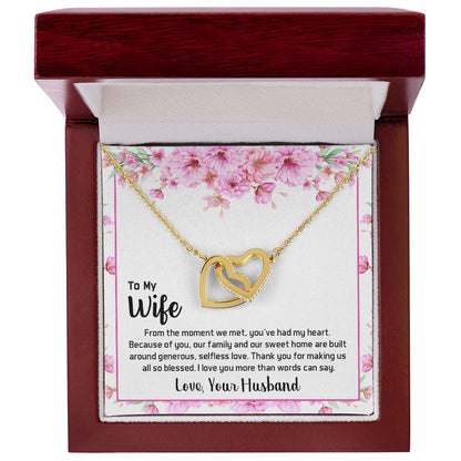To My Wife - Interlocking Hearts Necklace