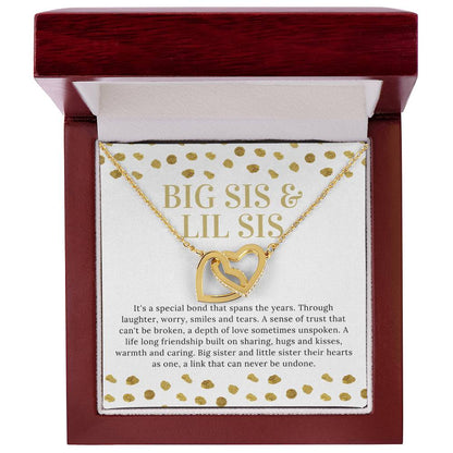 19. Big Sis Lil Sis Interlocking Hearts Necklace