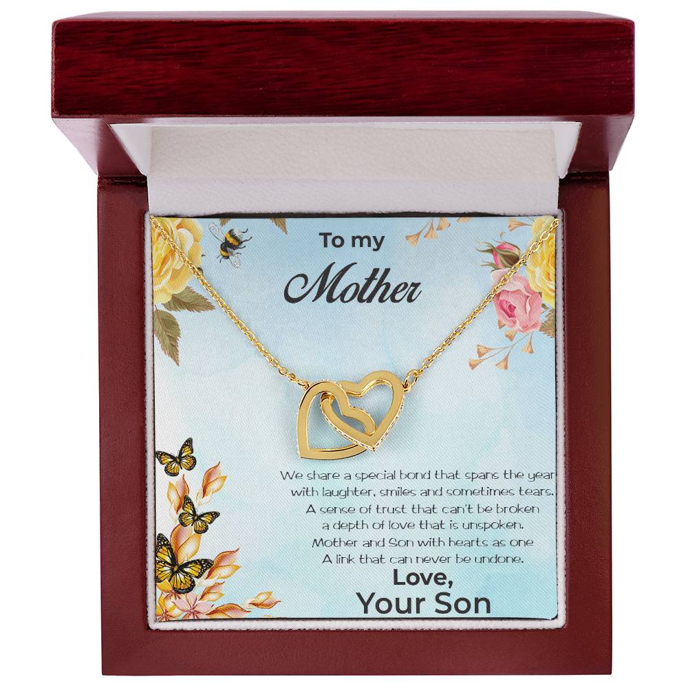 Mother And Son Special Bond Necklace Interlocking Hearts Necklace