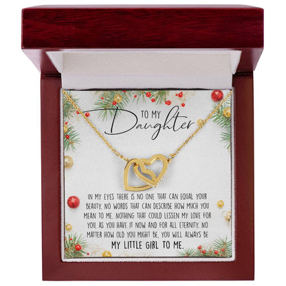 To My Daughter Interlocking Hearts Necklace Message Card