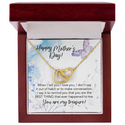 Happy Mother'S Day To My Wife You Are The Best Thing That Ever Happened To Me Our Hearts Are Forever Locked As One Interlocking Hearts Necklace