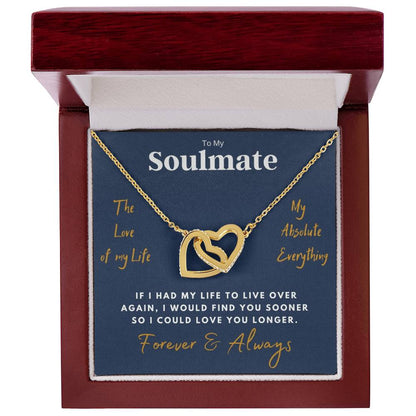 Soulmate Hearts Necklace Interlocking Hearts Necklace