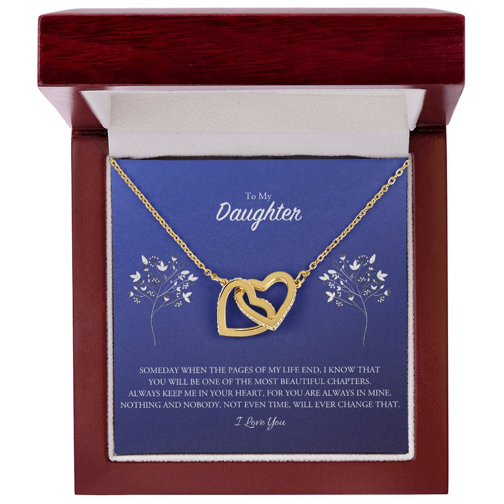 Daughter Two Hearts Necklace Interlocking Hearts Necklace